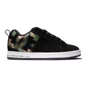 Tenis DC Court Graffik Negros Camuflaje