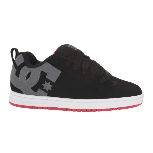 Tenis DC Court Graffik Negros Grises Rojos