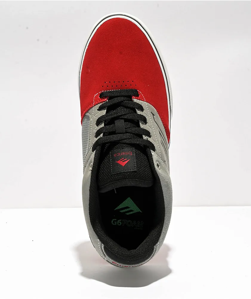 Tenis Emerica The Low Vulc Rojos Gris Negro - Imagen 2