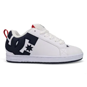 Tenis DC Court Graffik Blanco Azul Marino Rojo